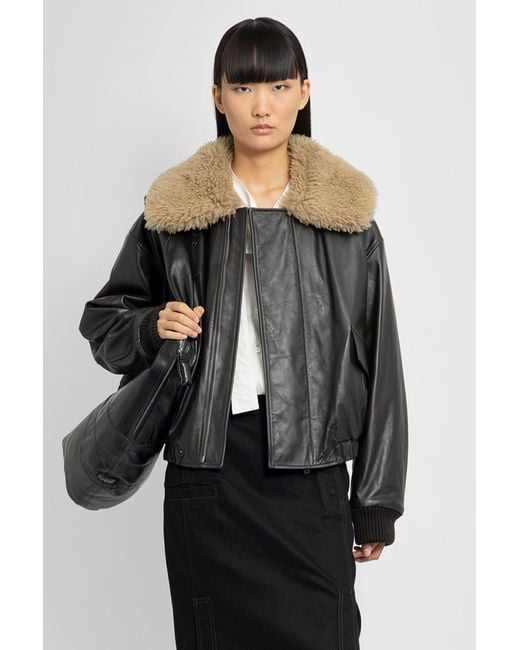 Lemaire Leather Jackets in Black | Lyst