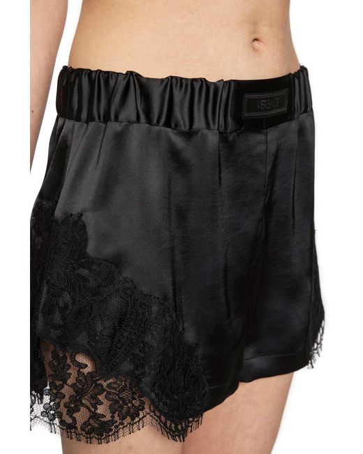 Versace Black Lace-Trim Shorts