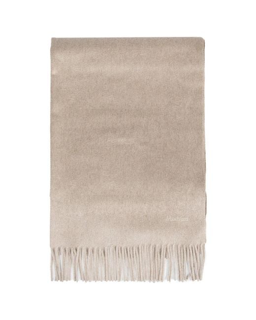 Max Mara Natural Cashmere Logo Stole
