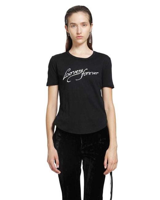 Ann Demeulemeester Black Floor 'Lovers Forever' Micro T-Shirt