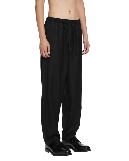 ROSE BURRITO Black Wool Pyjama Trousers for men