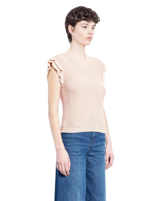 Chloé Blue Short Sleeve Knit Top