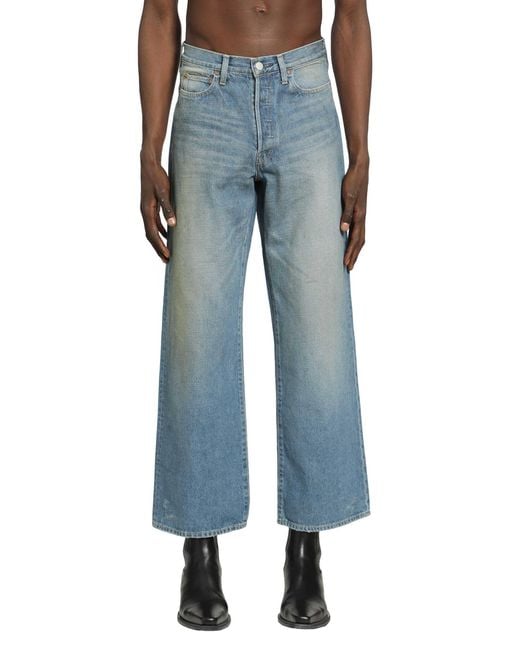 Ssstein Blue Flared Wide Leg Jeans for men