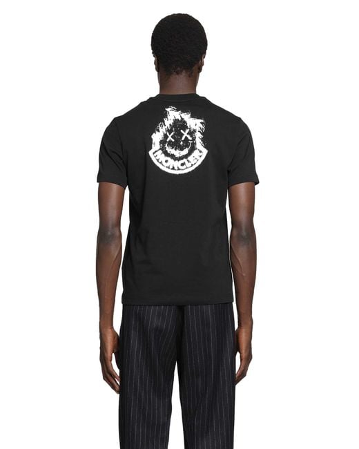 Moncler Black Logo Cotton T-Shirt for men