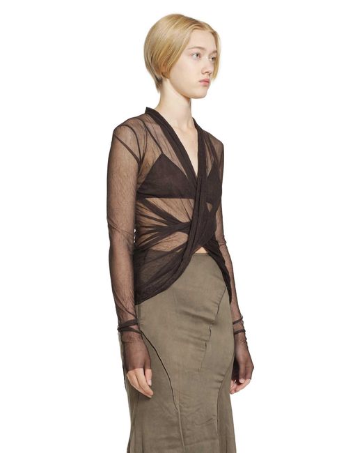 Yehuafan Brown Knotted Top
