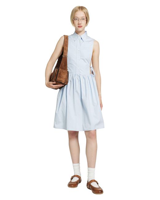 Miu Miu Blue Poplin Mini Dress