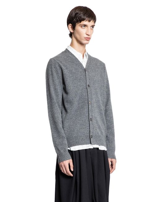 Comme des Garçons Gray Lambswool Cardigan for men