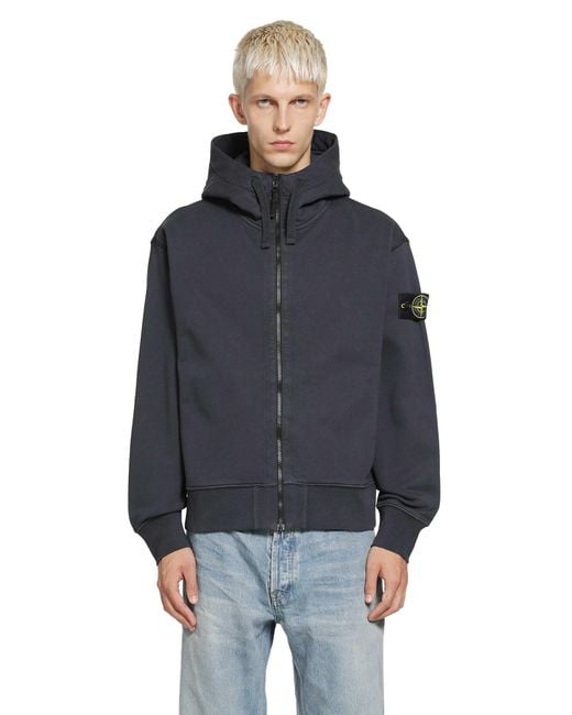 Stone Island Blue 6100009 Zip-Up Hoodie for men