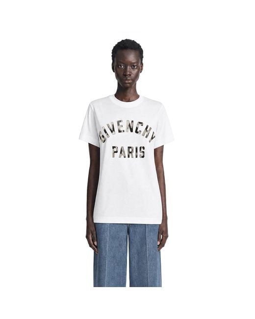 Givenchy White Embroidered Logo Cotton T-Shirt