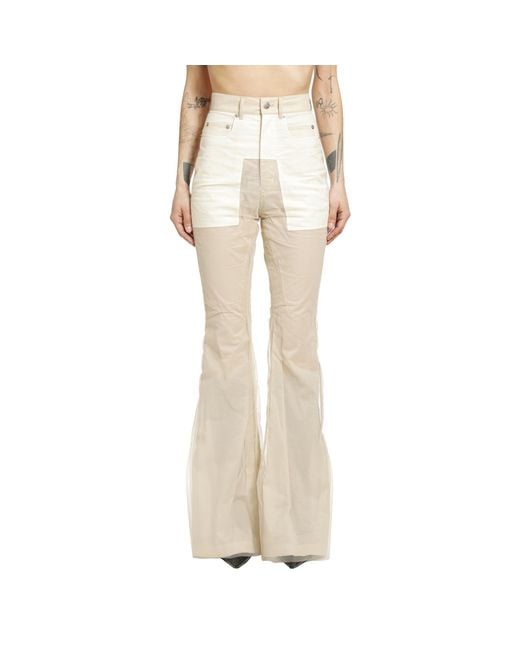 Rick Owens Natural Temple Bolan Flared Trousers