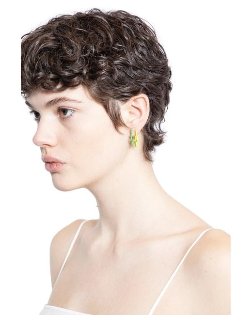 Bea Bongiasca Green Two-Tone Flower Earrings