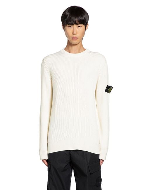 Stone Island White 5100053 Sweater for men