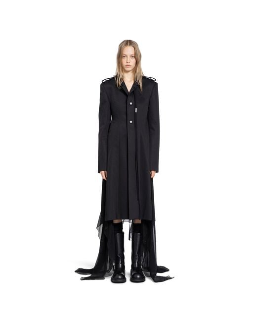 Ann Demeulemeester Black Fena Hybrid Overcoat