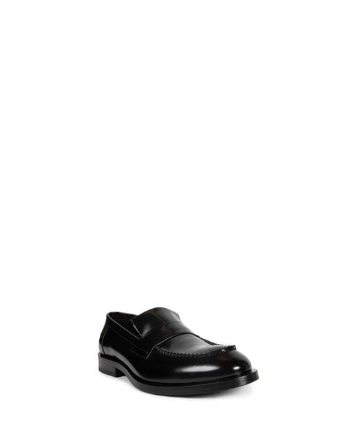 Jil Sander Black Leather Loafers for men