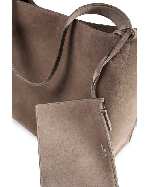 Studio Nicholson Gray Doublet Suede Tote Bag