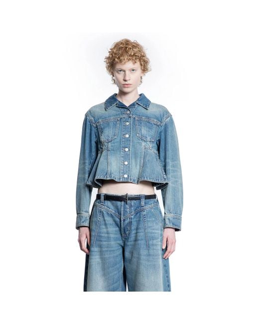 McQueen Blue Denim Peplum Jacket