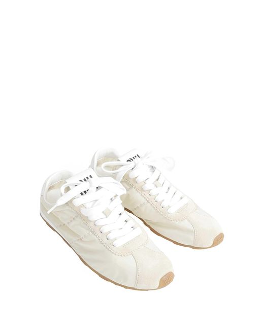Miu Miu White Plume Sneakers