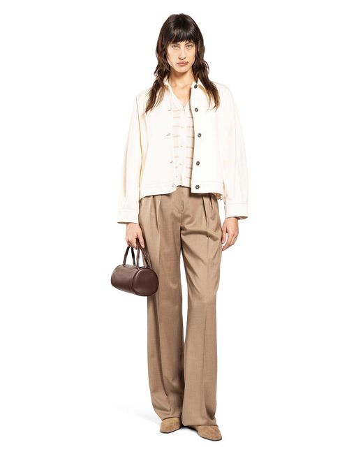 Max Mara Natural Wool Twill Trousers
