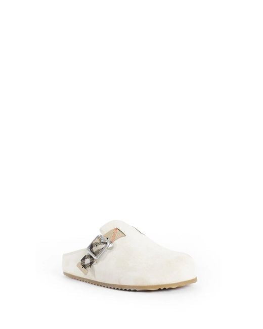 Burberry White Mules