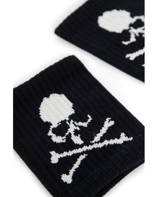 MASTERMIND WORLD Black Distressed Wrist Bands for men
