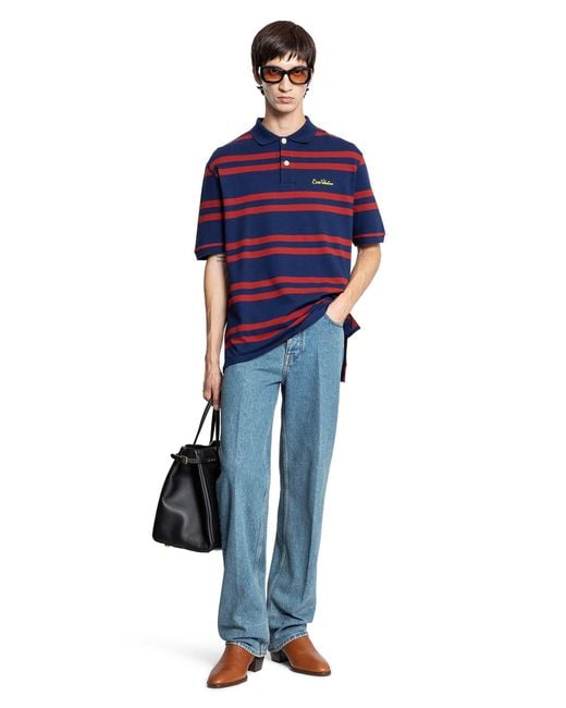 Valentino Blue Chez Piqué Polo Shirt for men
