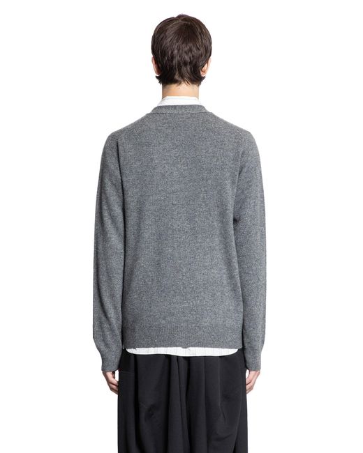 Comme des Garçons Gray Lambswool Cardigan for men