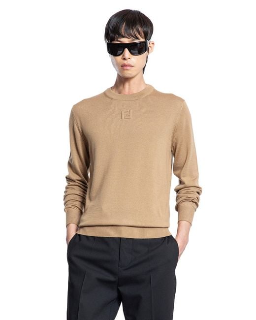 Fendi Black Sweater In Wool for men