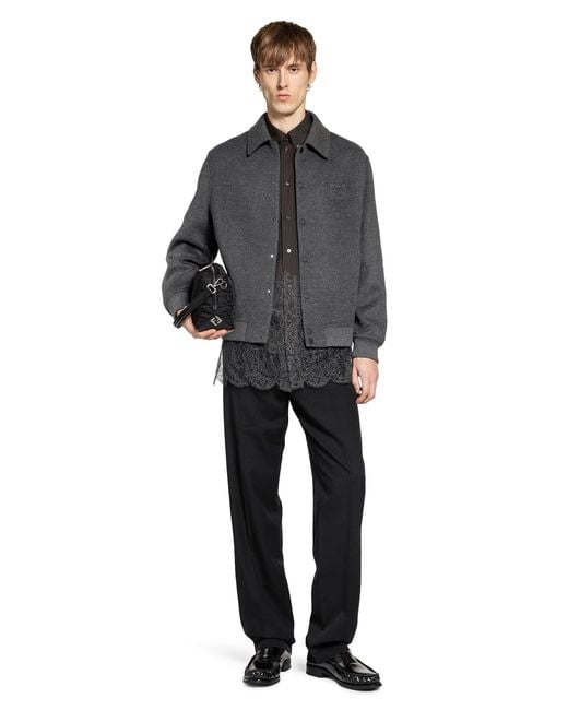 Fendi Gray Wool Blouson for men