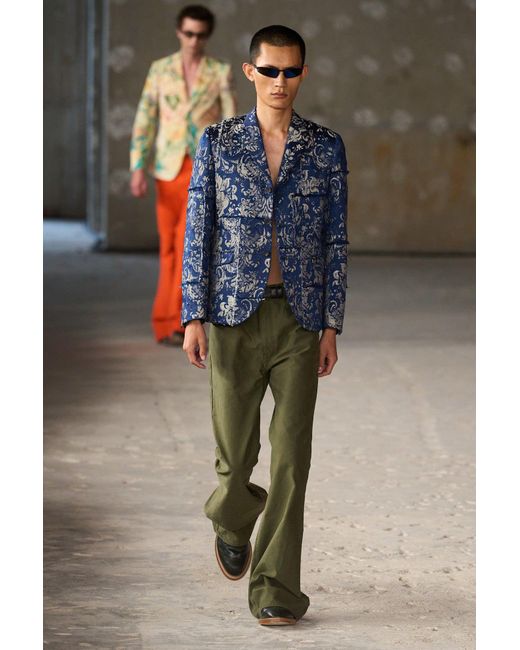 Junya Watanabe Green Flared 5 Pocket Jeans for men