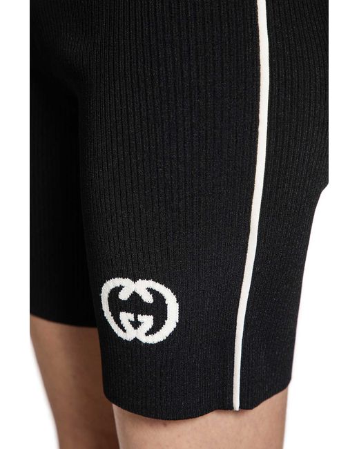 Gucci Black Interlocking G Viscose Shorts