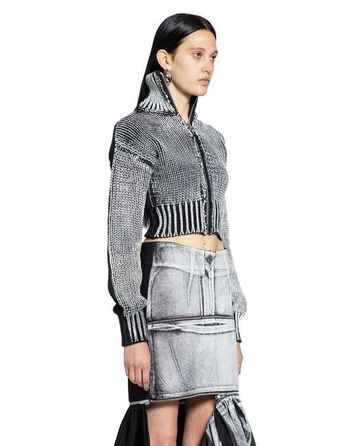 VAQUERA Gray Cropped Painted Cardigan