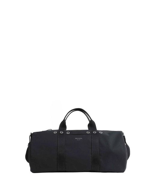 Prada Black Canvas Duffle Bag for men