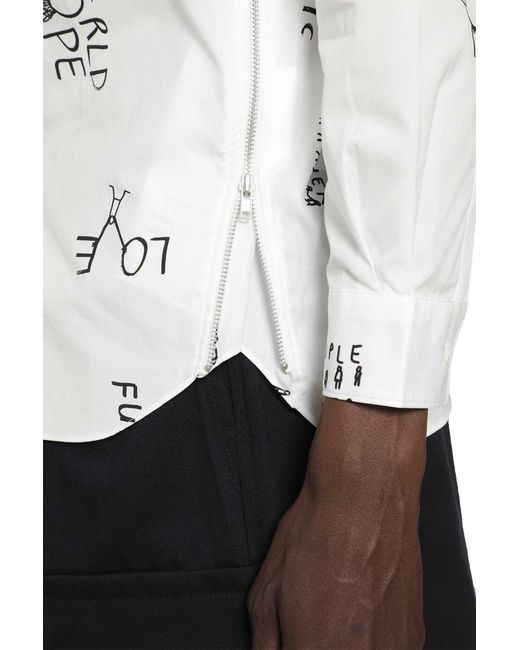 Comme des Garçons White Slogan Shirt for men