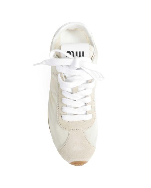 Miu Miu White Plume Sneakers