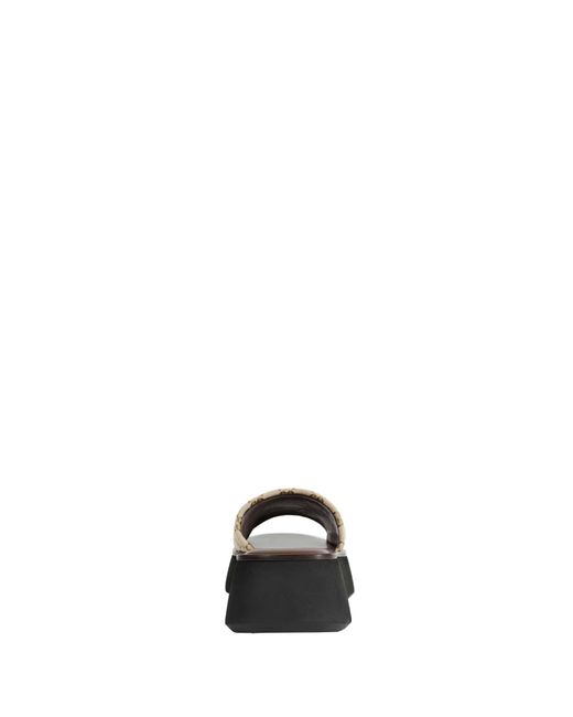 Gucci Natural Gg Canvas Flatform Slide Sandals
