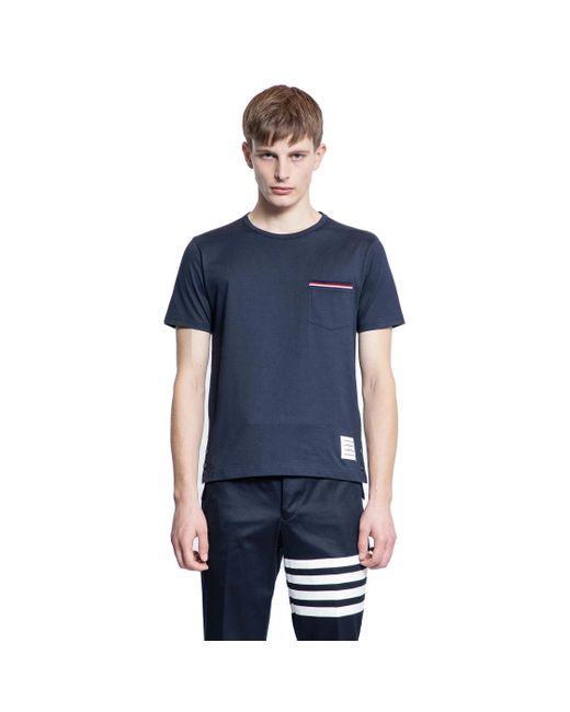 Thom Browne Blue Medium Weight Jersey Pocket T-Shirt for men