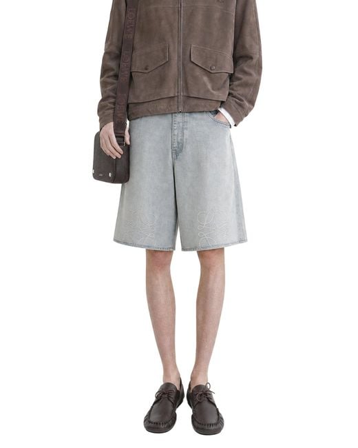 Loewe Gray Anagram Shorts for men