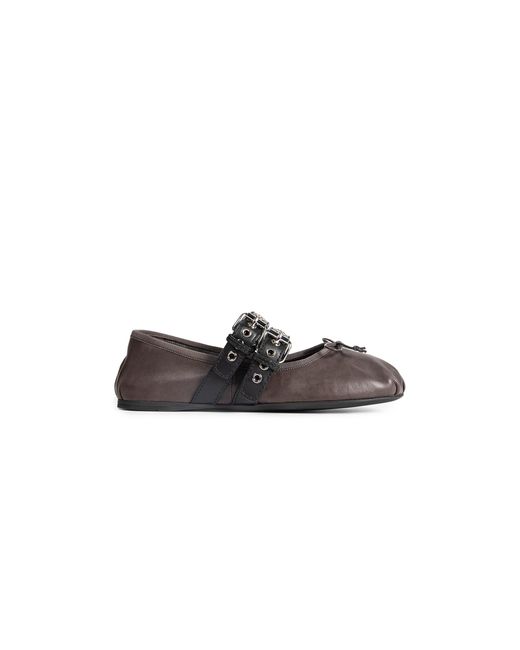 Miu Miu Black Leather Ballerinas