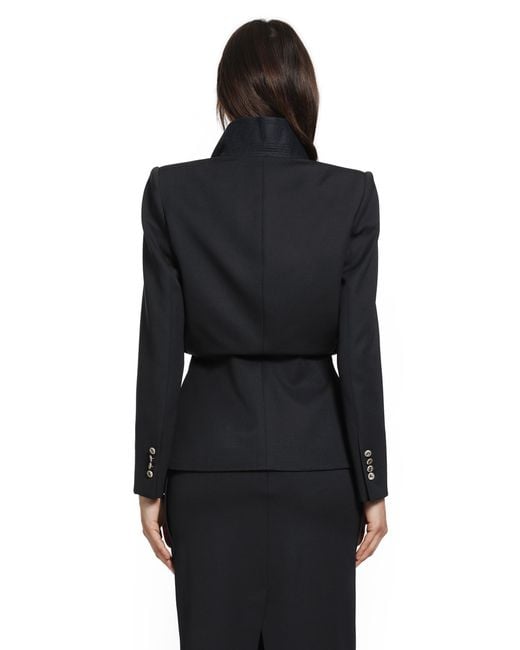 McQueen Black Folded Lapel Blazer