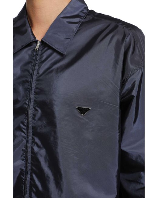 Prada Blue Re-Nylon Shirt for men