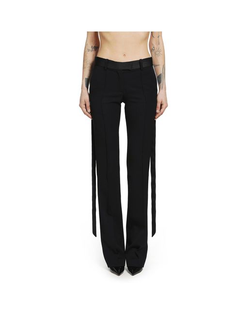 The Attico Black Gabardine Straight Leg Trousers
