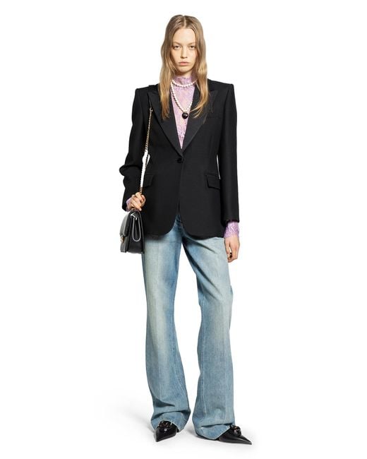 Valentino Black Crepe Couture Blazer
