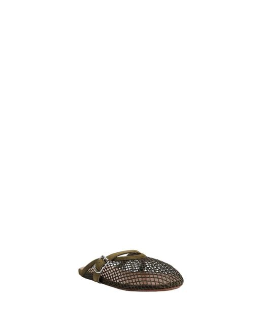 Alaïa Brown Finishnet Flat Mules