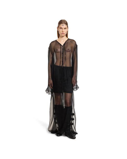 Ann Demeulemeester Black Matleen X-Long Kaftan Dress