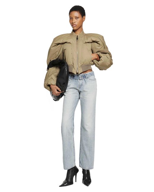 McQueen Natural Cropped Bomber Jacket