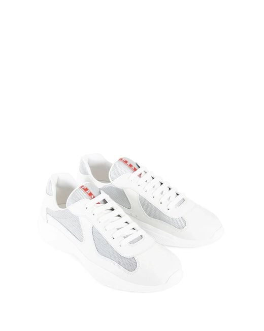 Prada White Leather America's Cup Sneakers for men