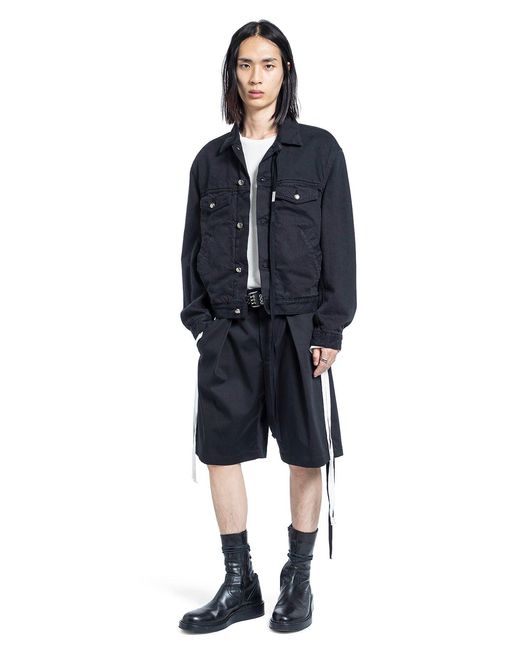 Ann Demeulemeester Blue Noral Pleated Shorts for men