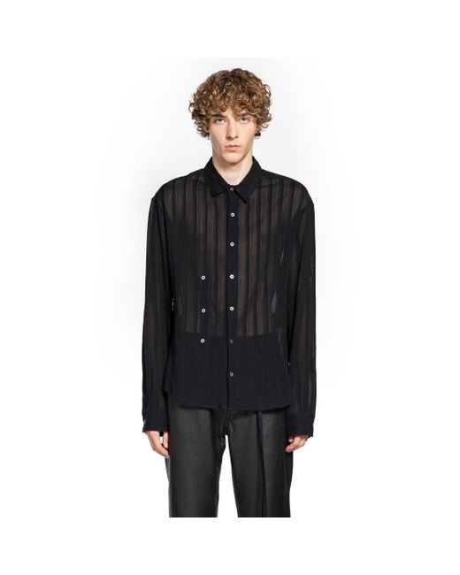 Ann Demeulemeester Black Isak Twisted Shirt for men