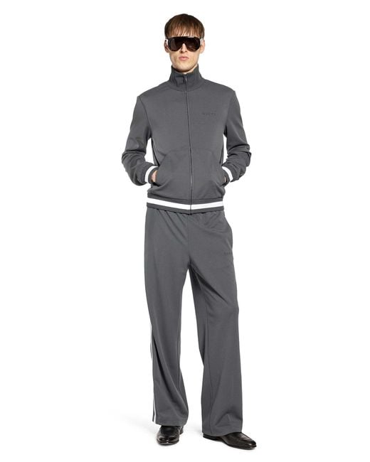 Gucci Gray Technical Jersey Track Jacket for men