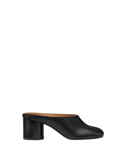 Maison Margiela Black Tabi Leather Mules